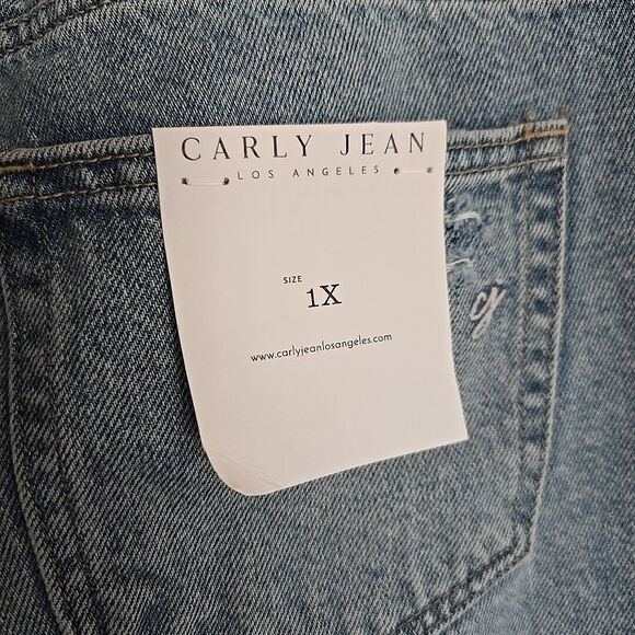 Carly Jean Topanga Jeans Los Angeles Distressed Size 1X NWT Wide Leg 90s Y2K - Picture 2 of 11